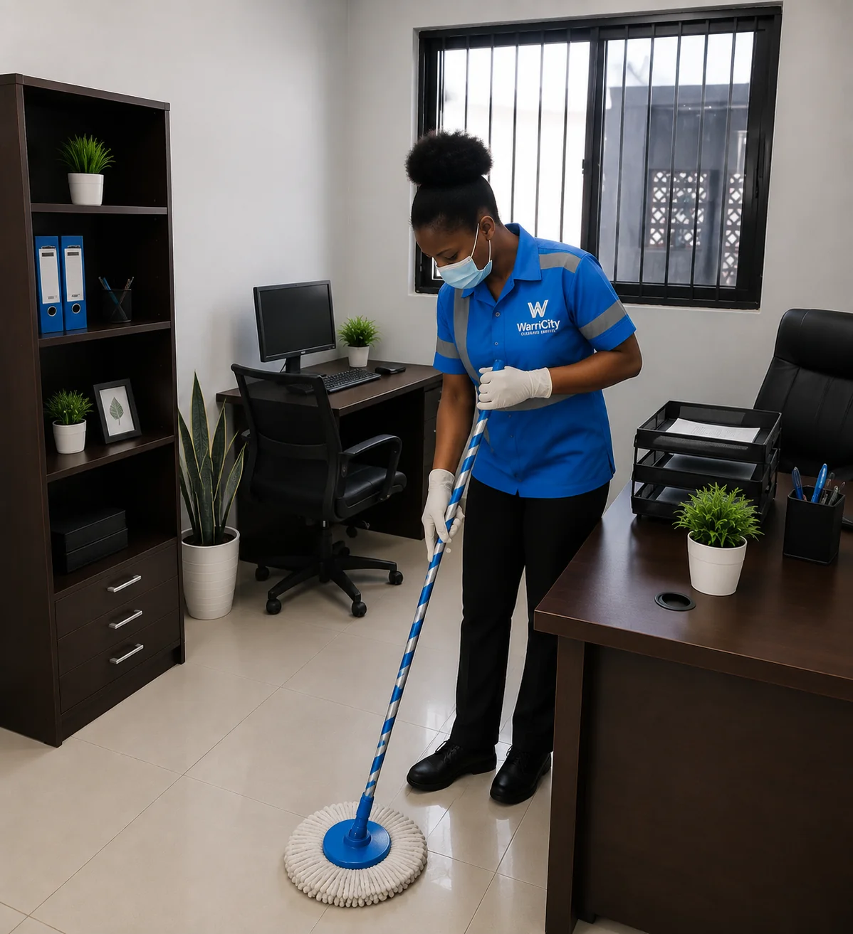 Professional carpet cleaning service in action